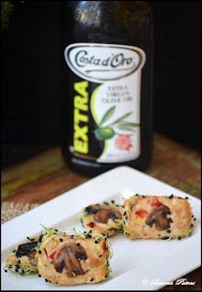 Aperitiv cu pui,ciuperci de padure si germeni de ceapa rosie