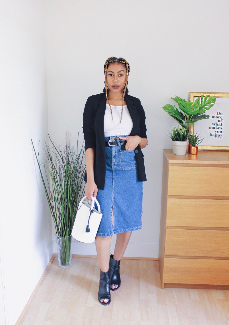 primark denim midi skirt