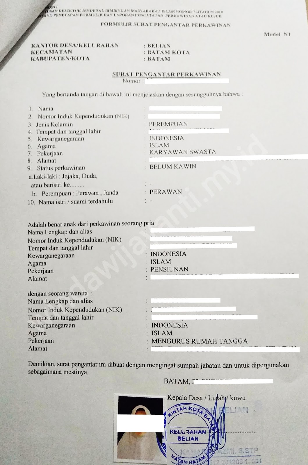 33+ Contoh surat numpang nikah 2020 terbaru yang baik