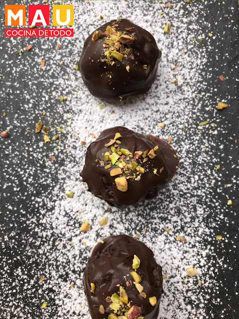 mau cocina de todo trufas de chocolate receta facil pistache nuez chabacano