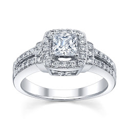 rings engagement ring wedding princess cut gold diamond promise halo engaged split shank silver woman unique latest robbinsbrothers romantic within