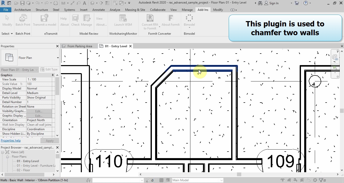 Revit AddOns Wall Chamfer