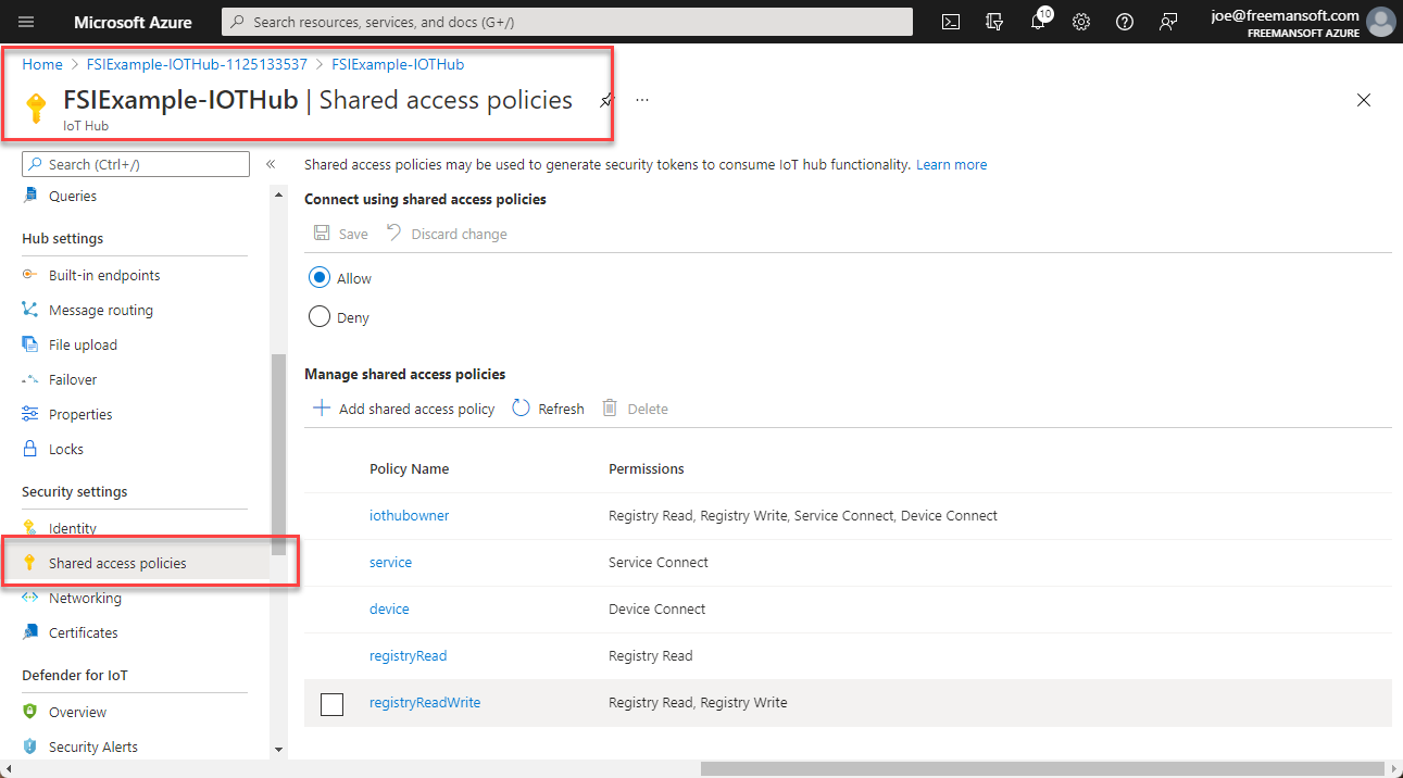 Azure IoT Hub Generating the SAS Token connection string