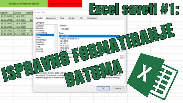 Ispravno formatiranje datuma u Excelu