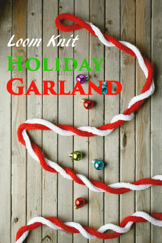 Woman in Real Life Loom Knit Holiday Garland Tutorial