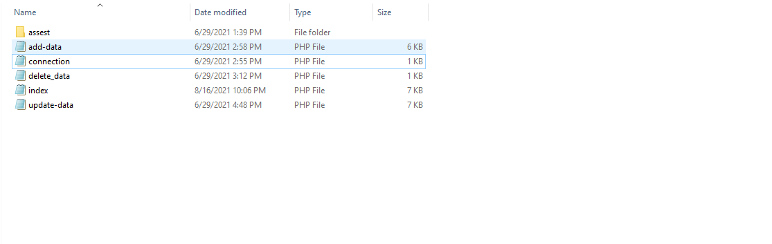 Core Php Crud Operation Using Mysqli (CORE PHP)