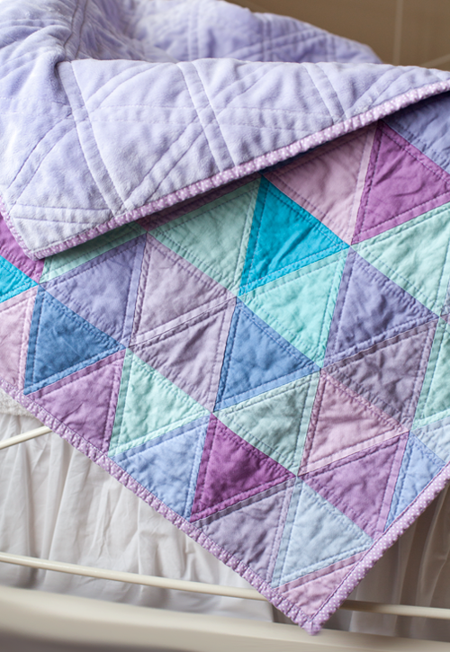 Purple and Turquoise Triangle Quilt - Free Pattern