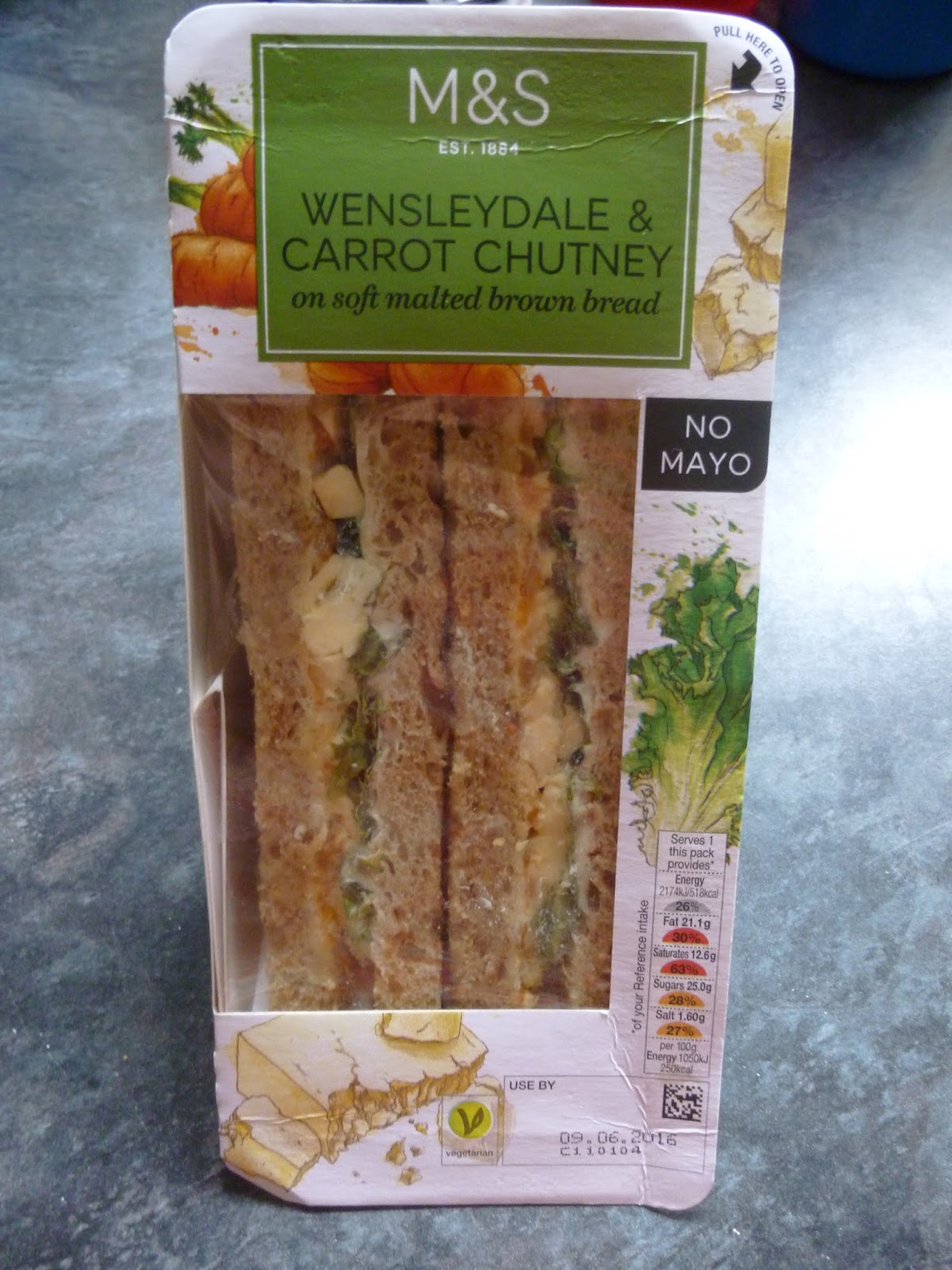 Marks & Spencer Food Reviews M&S Wensleydale & carrot chutney sandwiches