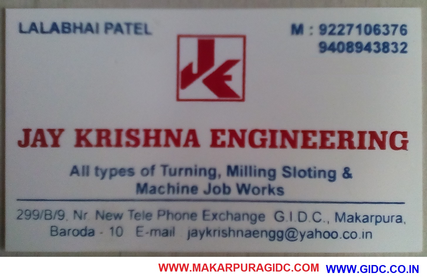 GIDC Digital Directory 2024 સરકારી નથી JAY KRISHNA ENGINEERING