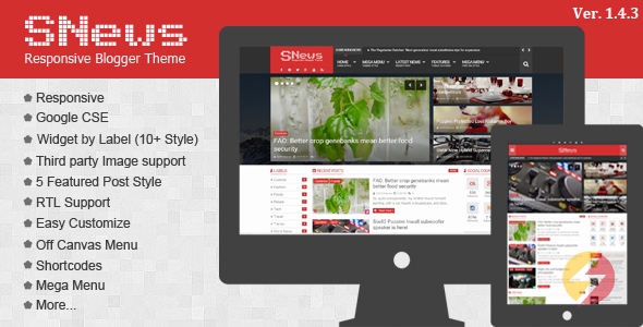 Snews v1.4.3 Responsive Blogger Template