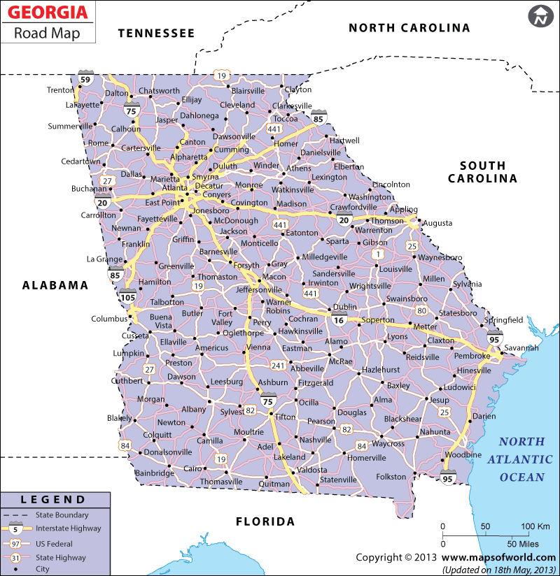 Georgia Road Map Maps Capital Georgia Road Map Maps Capital