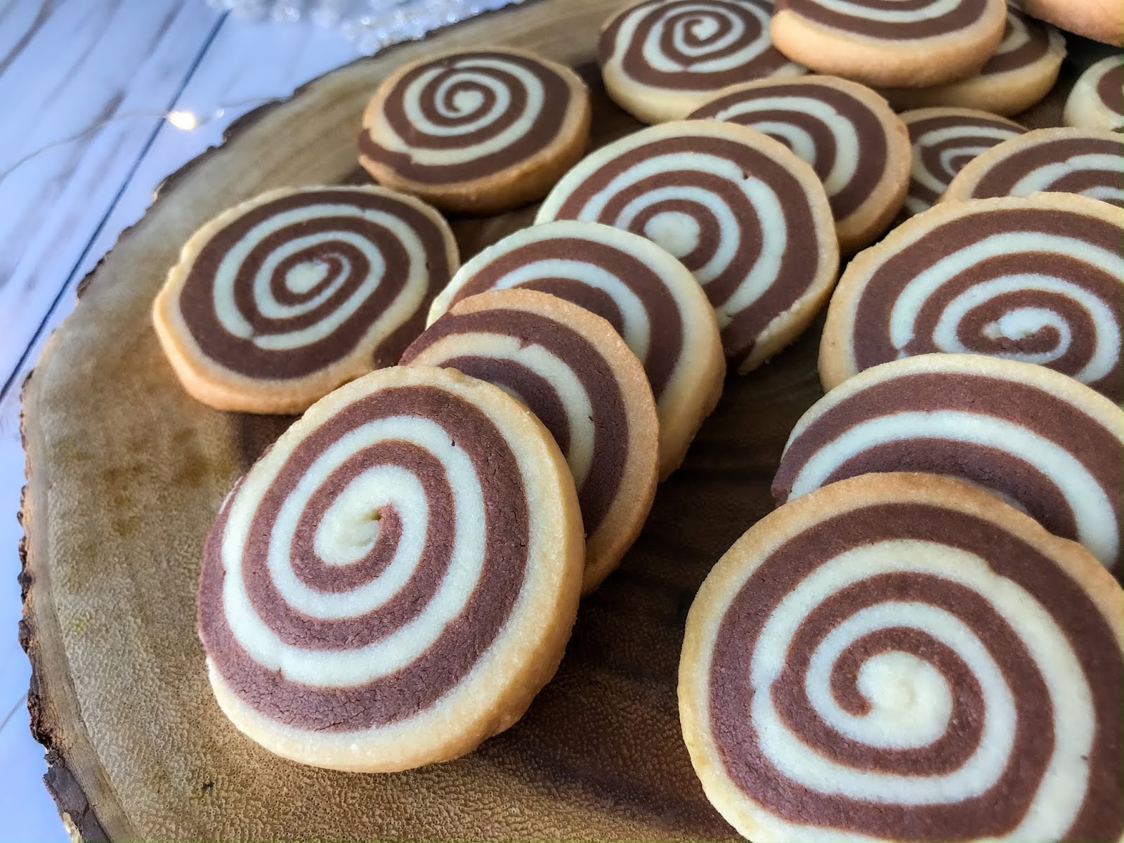 Chocolate-Vanilla Pinwheel Cookies.