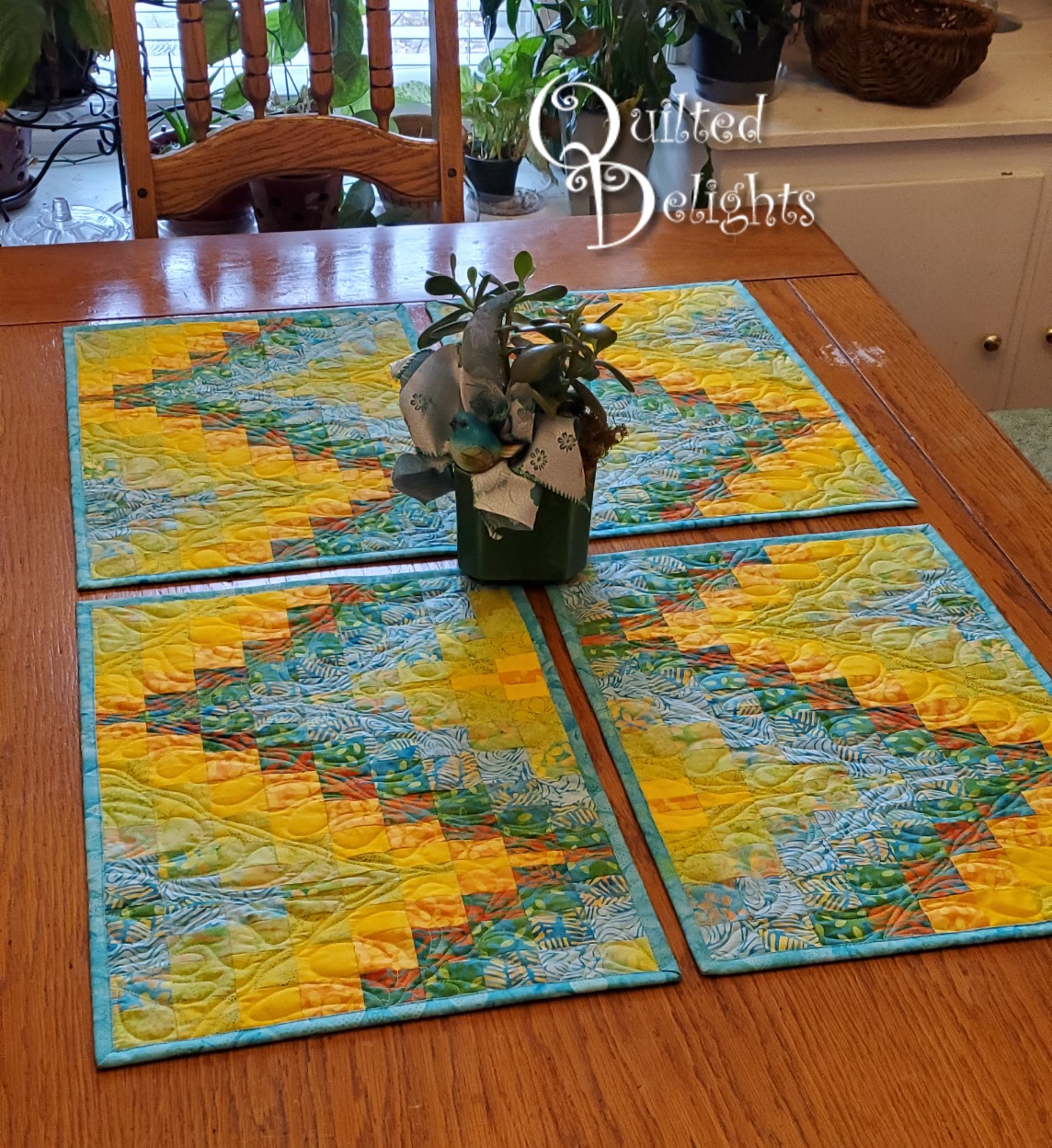 Quilted Delights Tropical Bargello Placemats and Table Runner