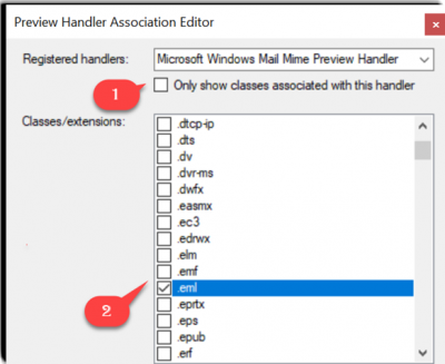 Предварительный просмотр файлов EML в проводнике Windows с помощью редактора ассоциаций обработчиков предварительного просмотра