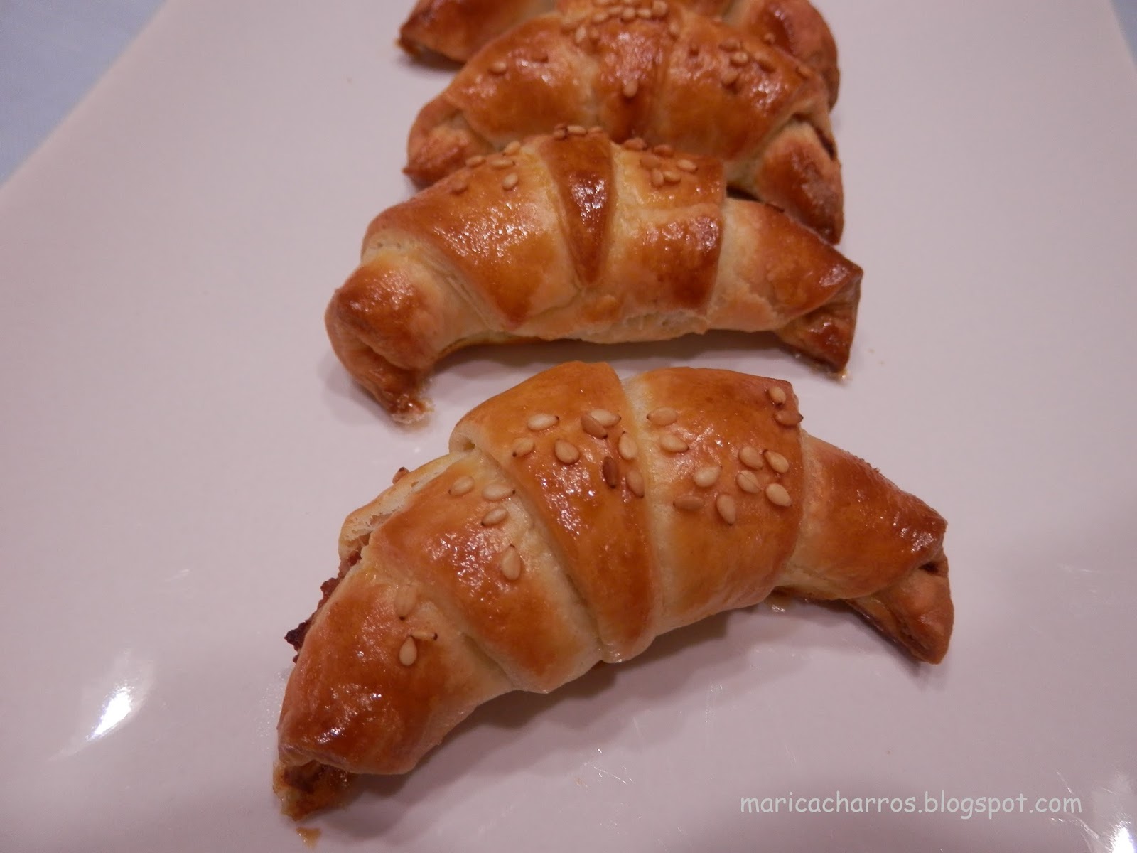 Minis croissants con masa quebrada de queso Maricacharros