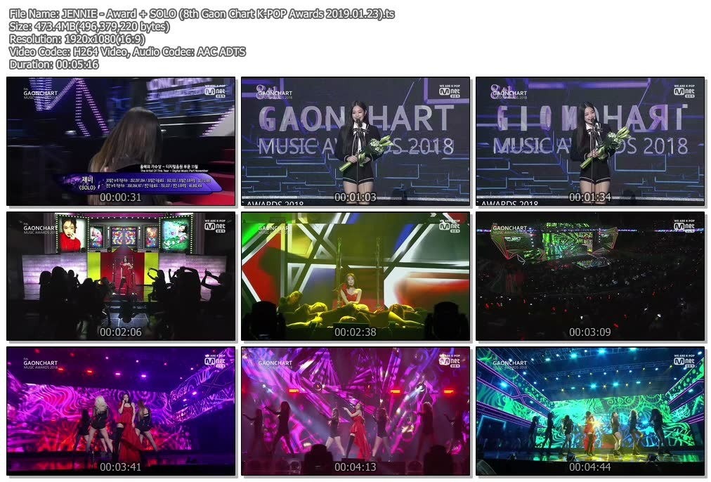 TV-Music JENNIE - Award + SOLO (8th Gaon Chart K-POP ...
