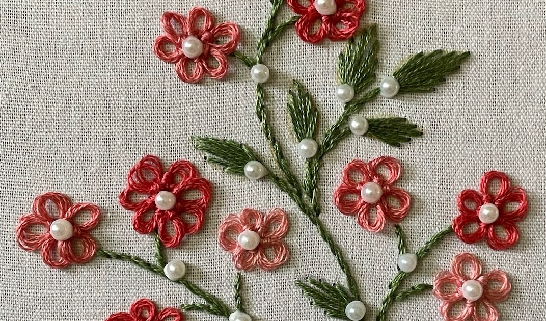 My craft works embroidery design  ring knot stitch My craft works embroidery design  ring knot stitch