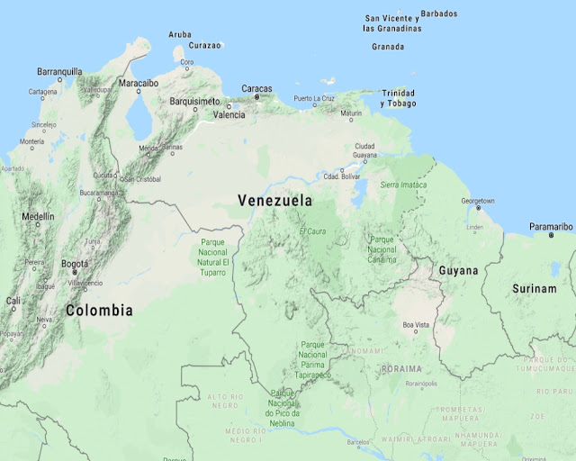 Mapa Satelital con Relieve de Venezuela