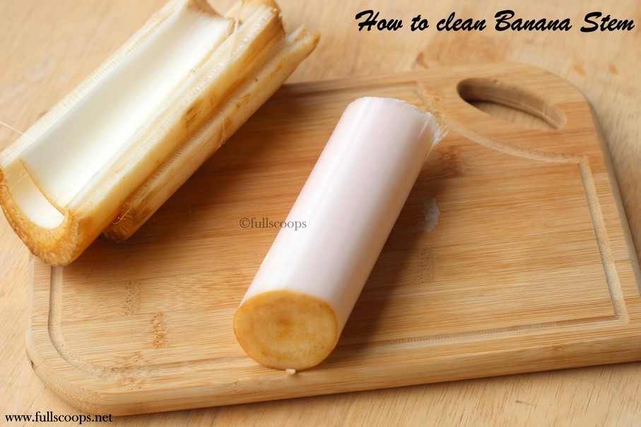 How to clean and cut a Banana Stem Full Scoops A food blog with