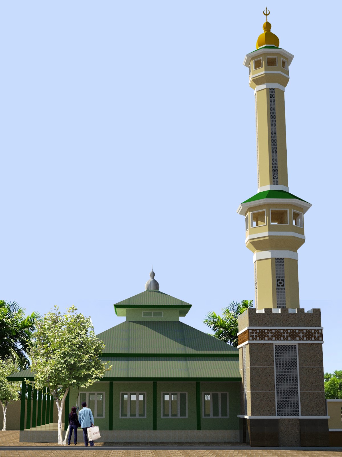 35 Gambar  Menara Masjid Mushola  Terbaru Model Desain Rumah Minimalis 