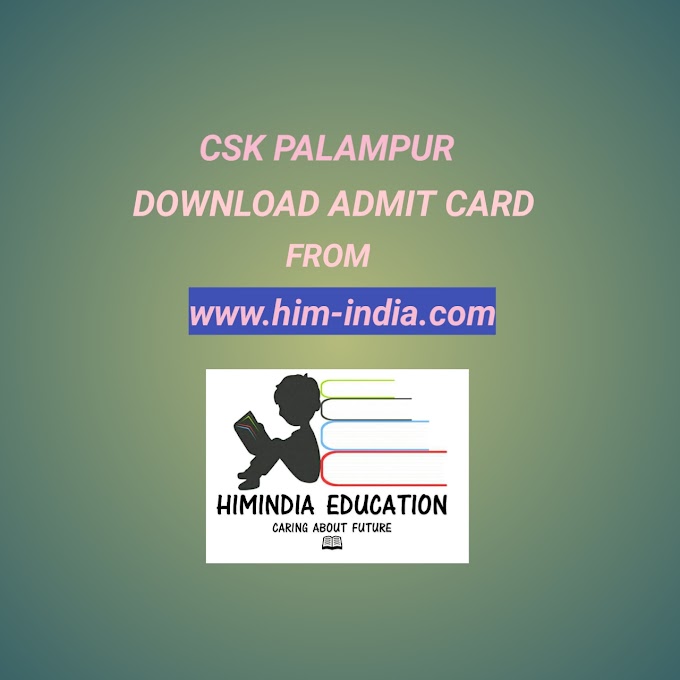 Admit card for junior professional assistant csk palampur.