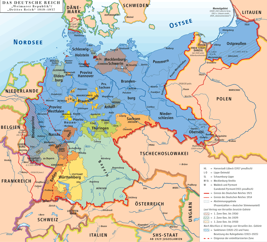 German states during the Weimar Republic period.