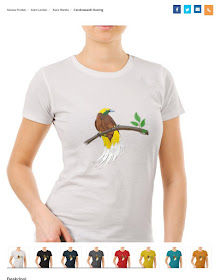 Baju Kaos Burung Cendrawasih Kuning
