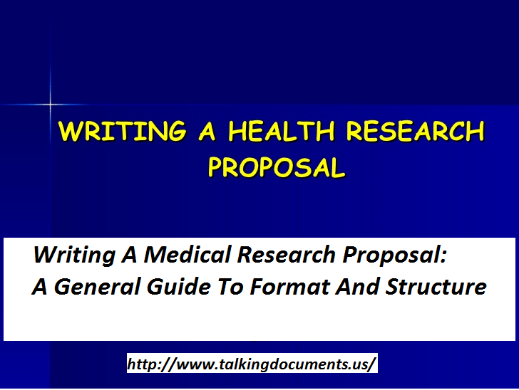 proposal writing medical research