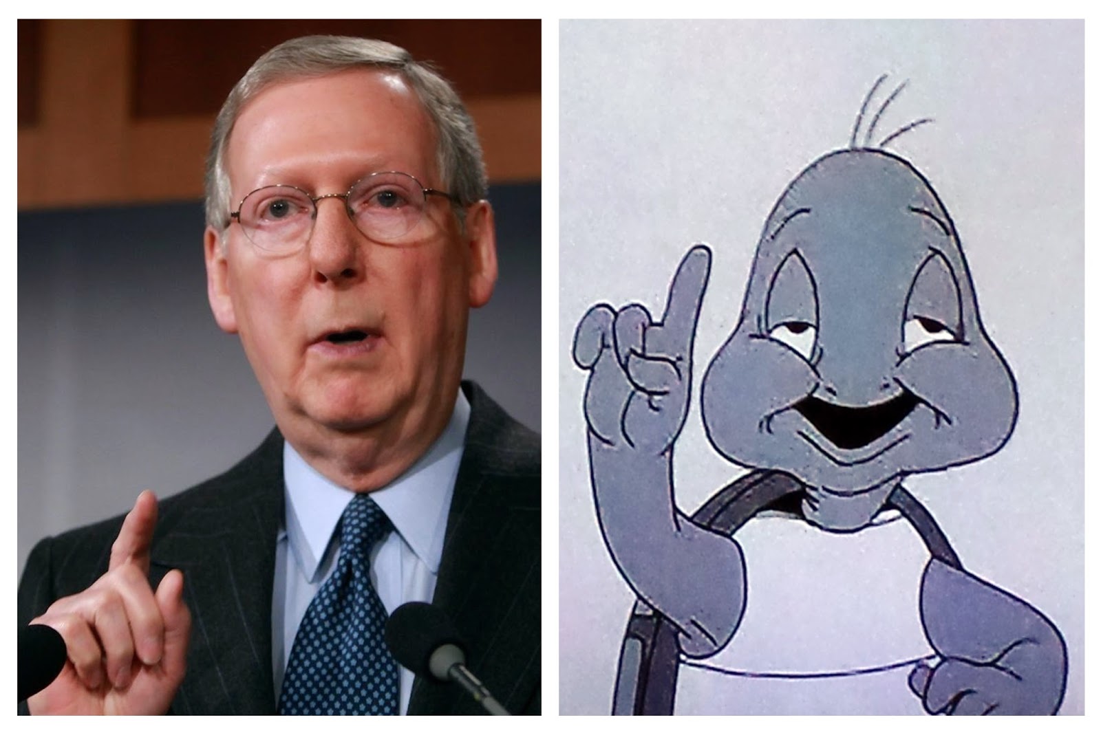 Celebrity Cartoon Copy Mitch McConnell & Cecil Turtle (from Merrie