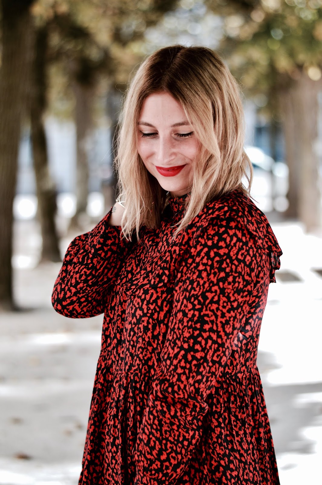 robe zara leopard rouge