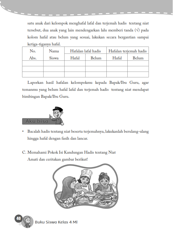 Mi Nurul Huda 4 Menganalisis Isi Kandungan Hadits Tentang Niat