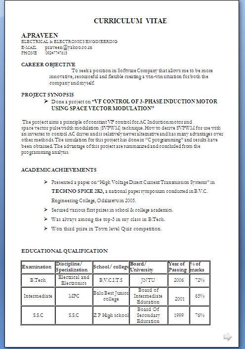 Resume Template Student