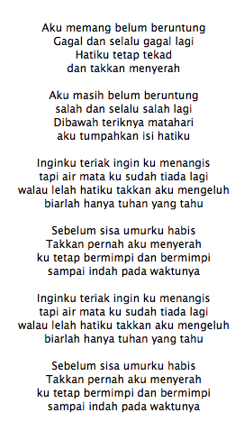 Lirik Lagu Indah Pada Waktunya