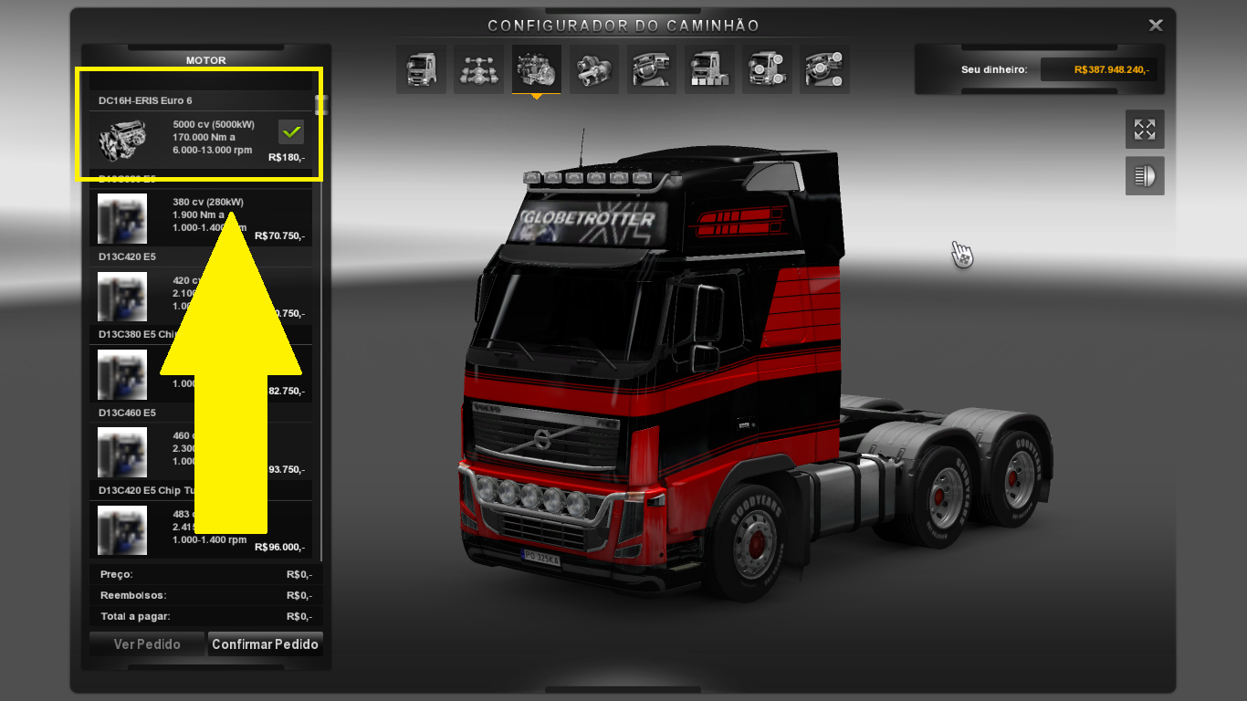 Mod - Motor 5000CV Volvo Para V.1.3.1 By: Erivann Barbosa - Blog Euro