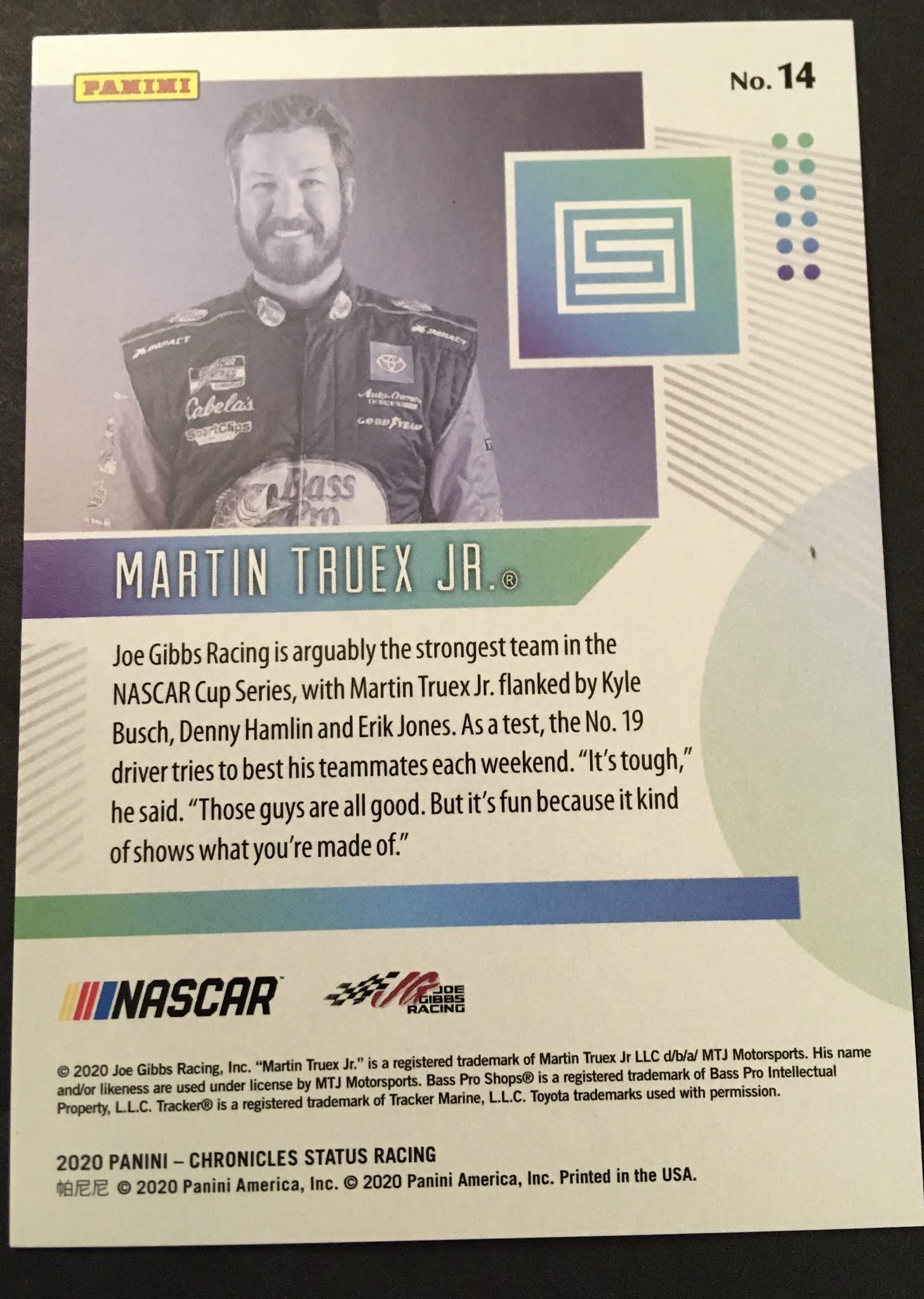 Spade Racing 2020 Panini Nascar Chronicles Cards Unboxing PACK 21 of 24