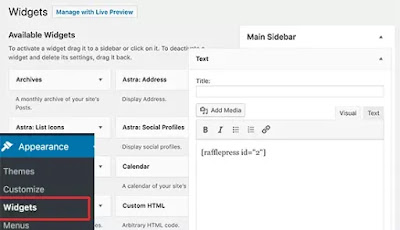 Ajouter le short-code au widget latérale Ajouter le short-code au widget latérale