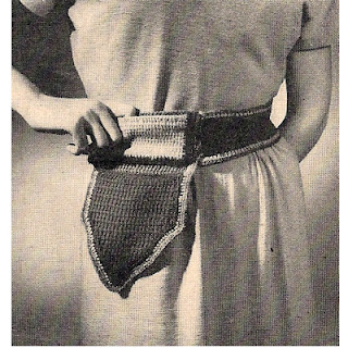 Crocheted Fanny Belt Pack Pattern, Vintage 1950s