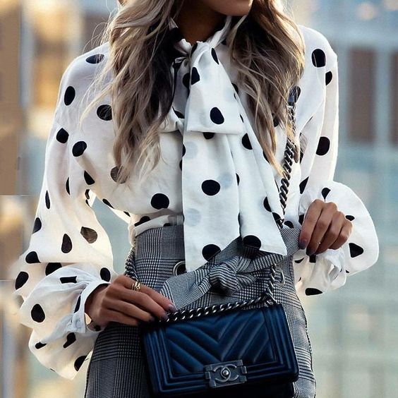 Trending: Puff Sleeve Polka Dot Blouse