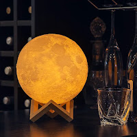 3D Glowing Moon Lamp Colorful Change With Stand Decor Gift