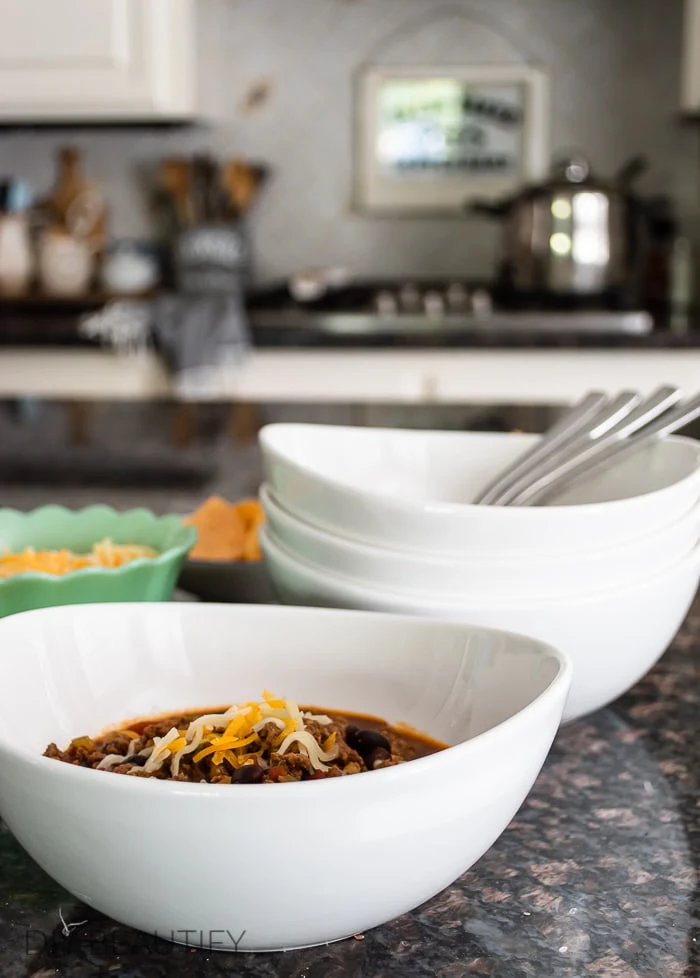large white bowls for chili
