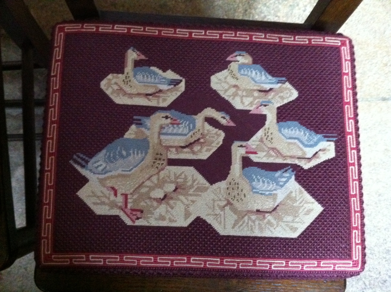 Rocky Mountain Stitcher 12 Days of Christmas Needlework chair pads at