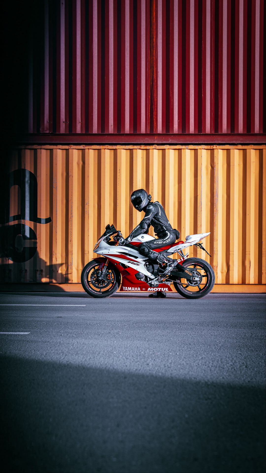 Red Yamaha Biker HD Wallpaper - XFXWallpapers