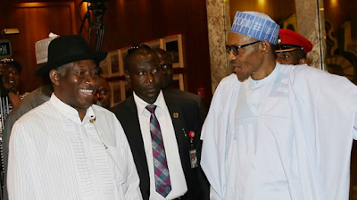 7 Photos: Pres. Buhari recieves former President Goodluck Jonathan in Aso Rock