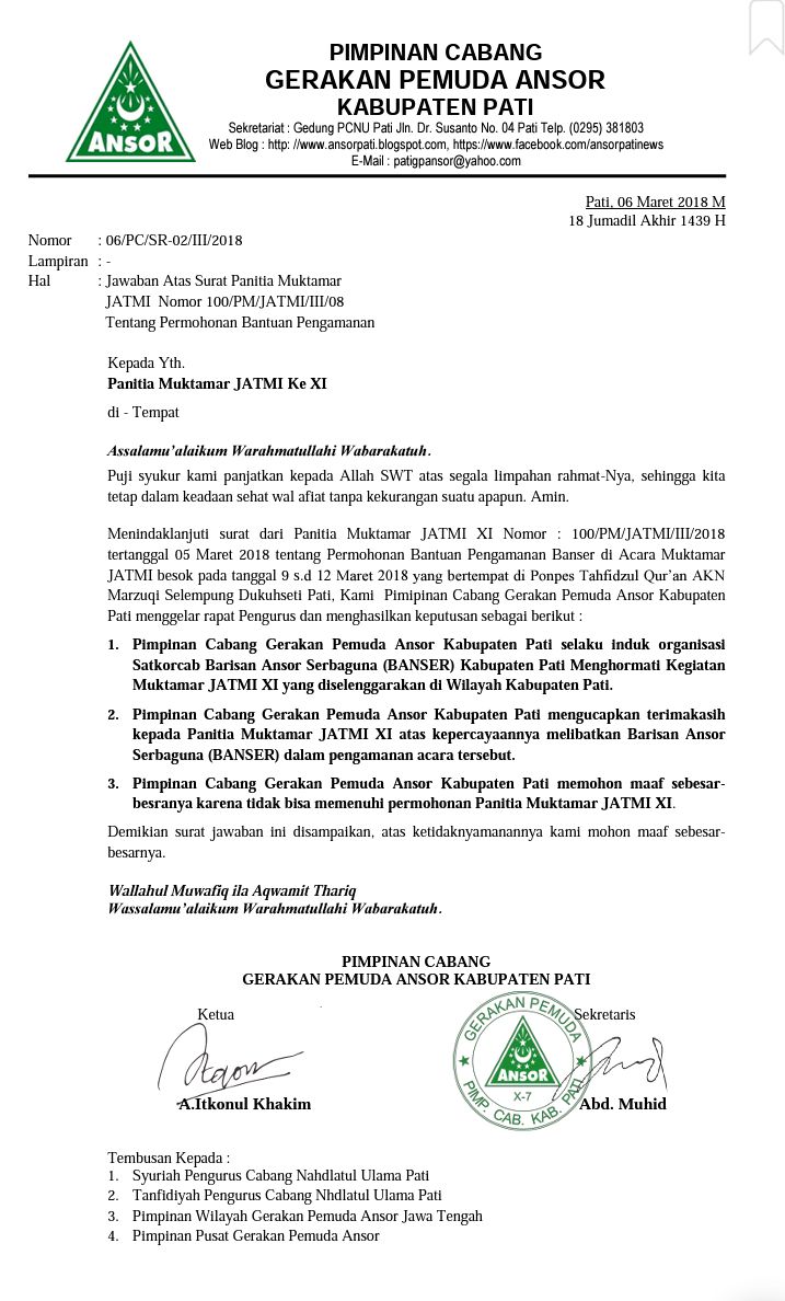 Ansor Dan Banser Pati Tolak Permohonan Pengamanan
