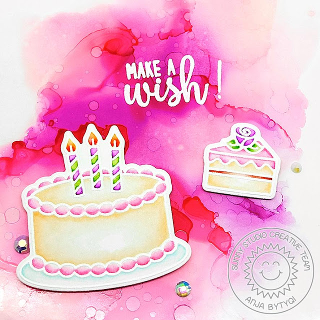 Sunny Studio Stamps: Make A Wish Happy Birthday Card by Anja Bytyqi