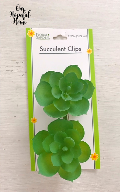 Dollar Tree faux succulent clips double pack