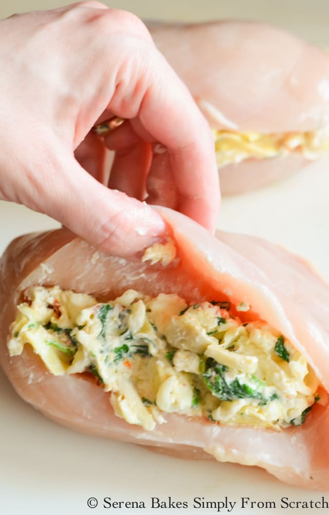 Stuffed Chicken Breast Sundried Tomato Spinach Artichoke Serena