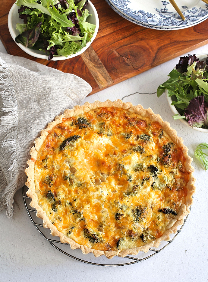Hungry Couple Deep Dish Broccoli Cheddar Quiche