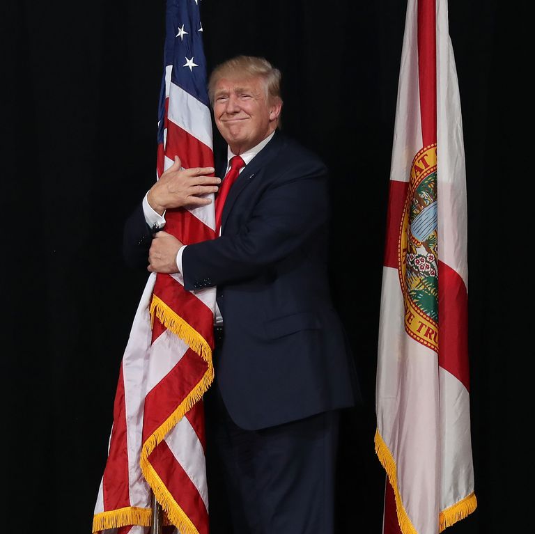 yellow flag with red stripes trump supporters yellow flag with red stripes trump supporters