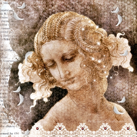 Renaissance Lady Digital Collage